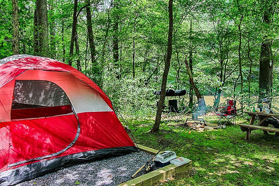 Campsites available at many places in the Smokies.