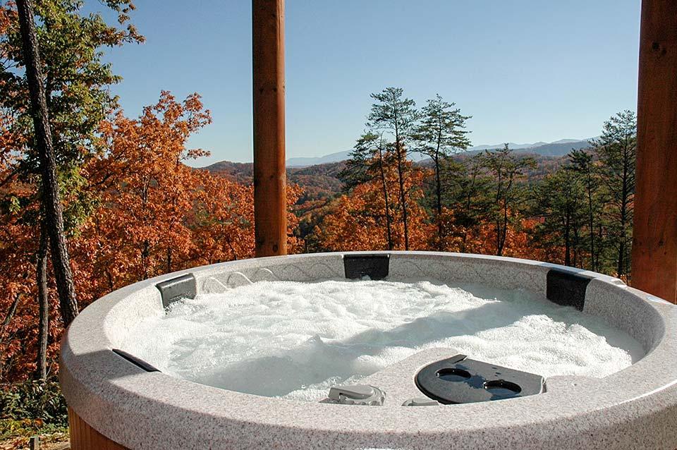 Warm hot tub water in cool weather