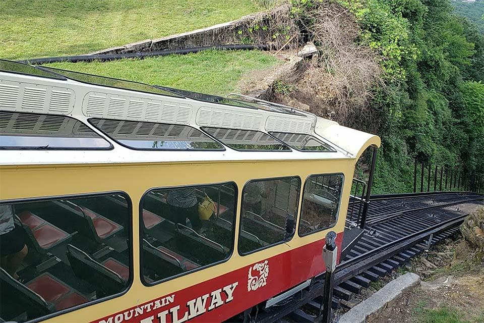 Incline railway takes you up the mountain.