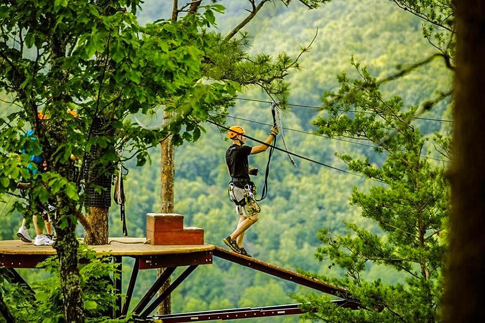 Zip line in the mountains-the Great Smoky Mountains!
