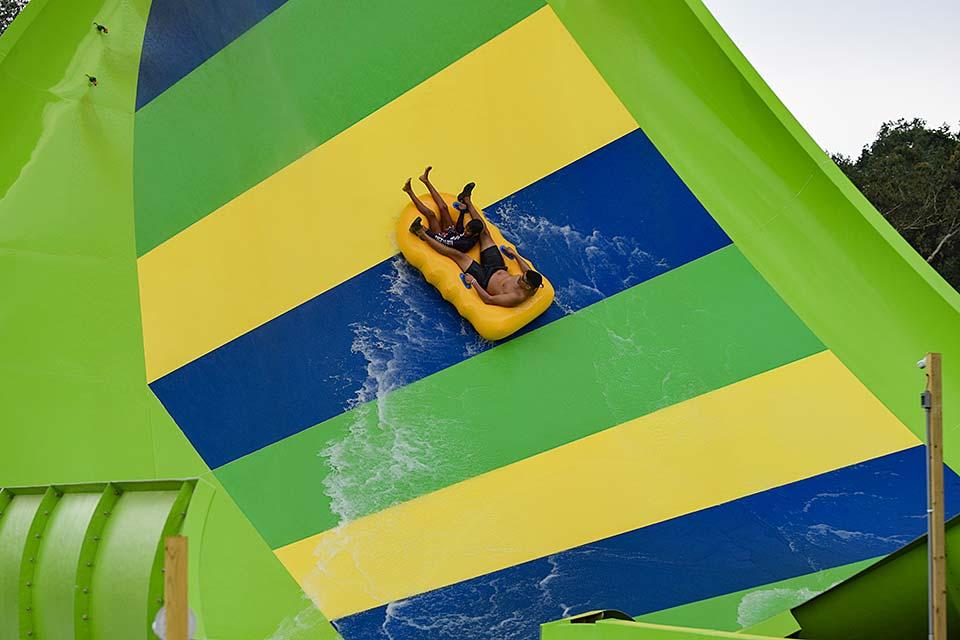 A water rollercoaster is a great way to cool off.