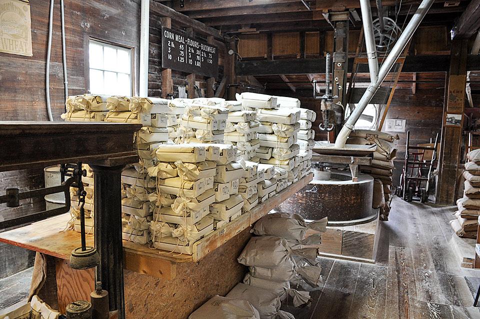 Inside Old Mill Pigeon Forge grinding flour and meal