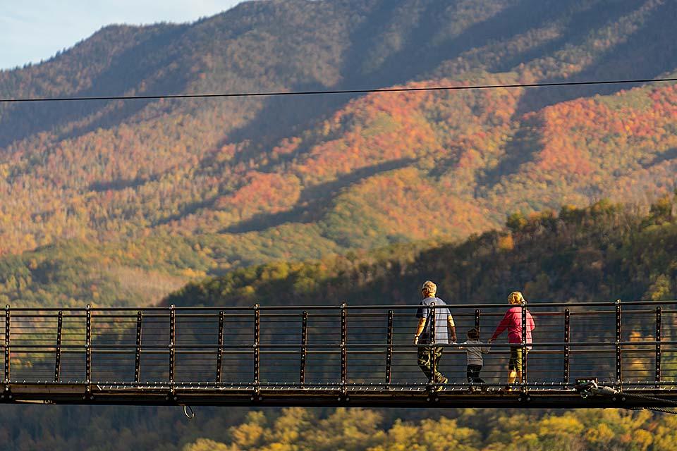 Sky bridge is a great way to see Gatlinburg from above.